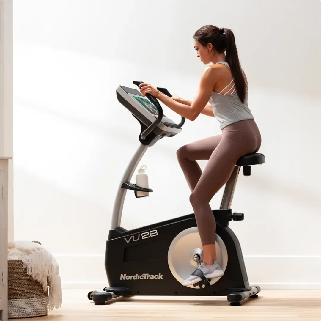 NordicTrack - VU 29 Upright Bike (NTEX12921), Weight Bar Collars, Strength Bands, Bars