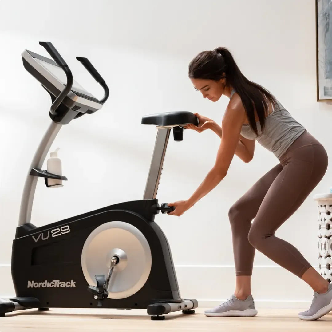 NordicTrack - VU 29 Upright Bike (NTEX12921), Walking Pads, Gym water bottle, Push up bars