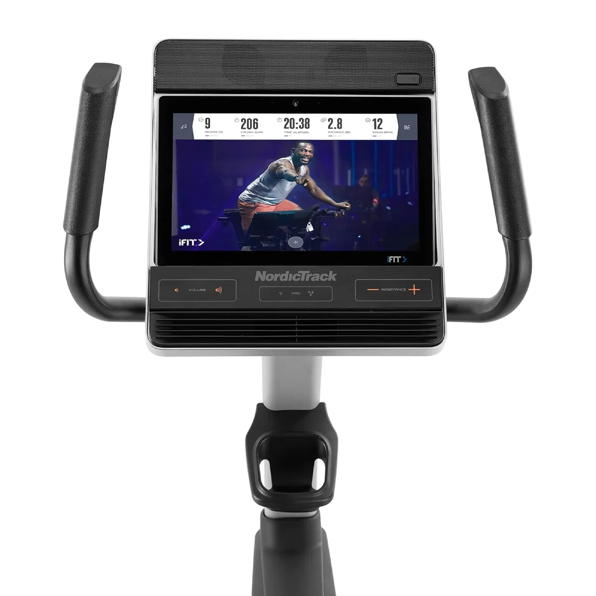 NordicTrack - VU 29 Upright Bike (NTEX12921), Weight plate storage pegs, Massage Guns, NordicTrack Commercial 1750