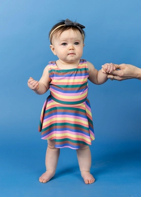 Retro Stripe | Baby Skirted One-Piece
