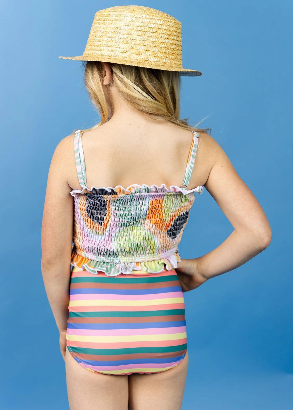 Retro Stripe | Mini Down in Front Ruffle Bottoms