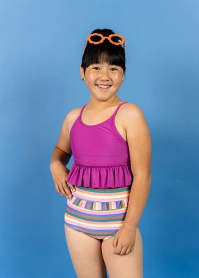 Retro Stripe | Youth Mid-Ruffle Bottoms