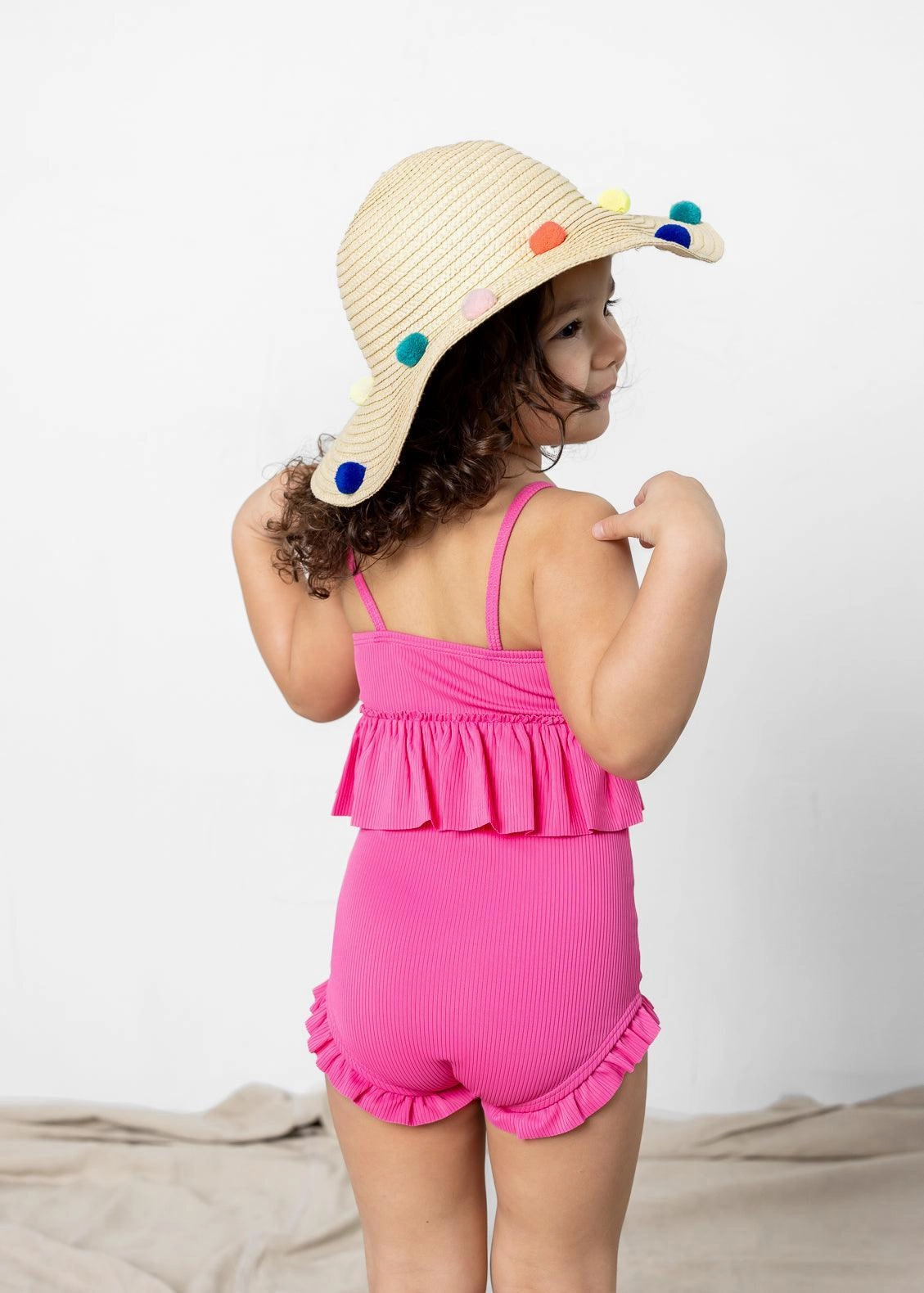 Ribbed Azalea Pink | Mini All Ruffled Up Bottoms