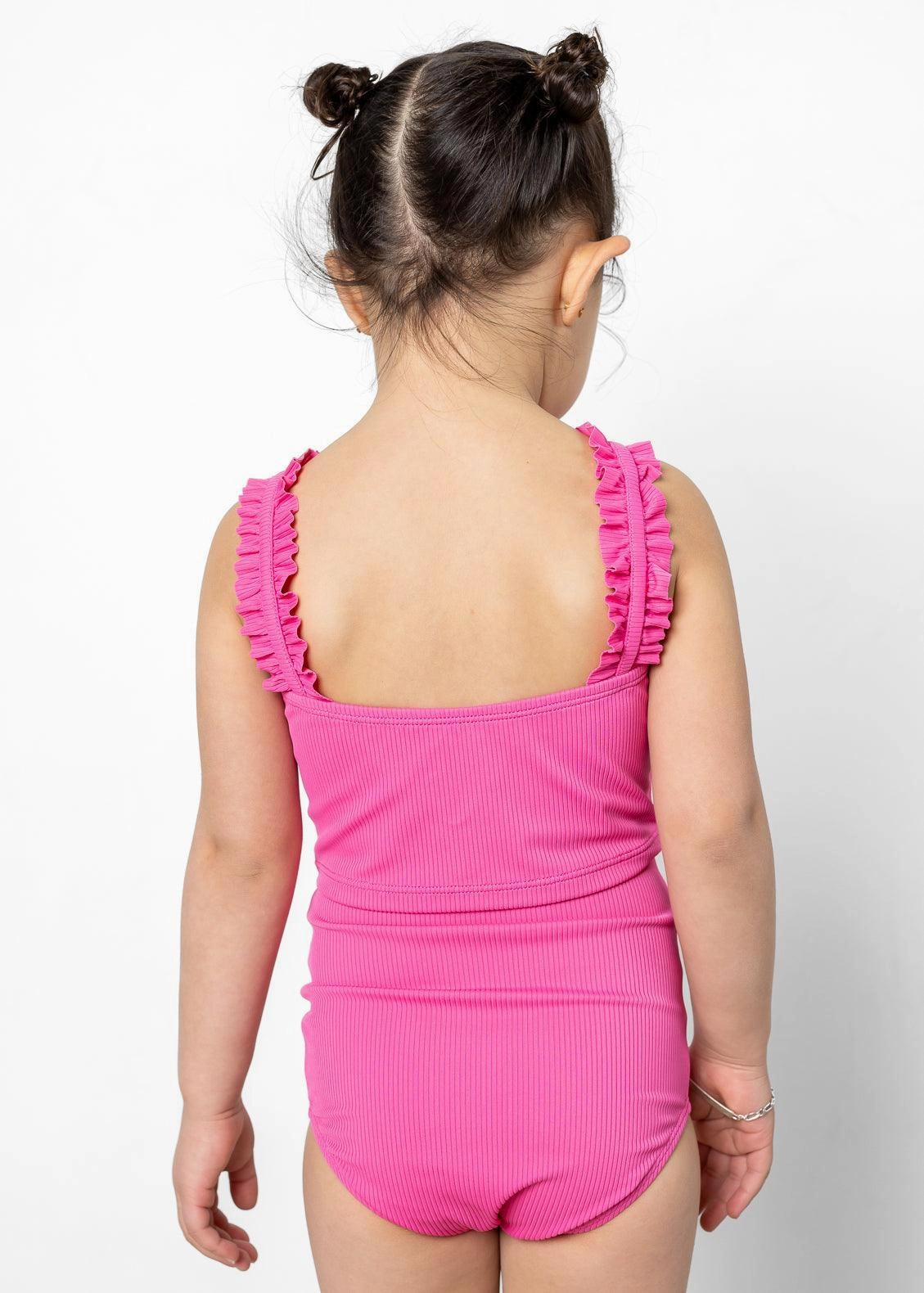 Ribbed Azalea Pink | Mini Bow Bottoms