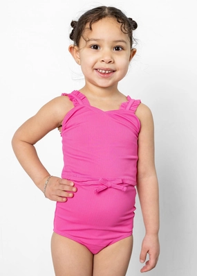Ribbed Azalea Pink | Mini Bow Bottoms