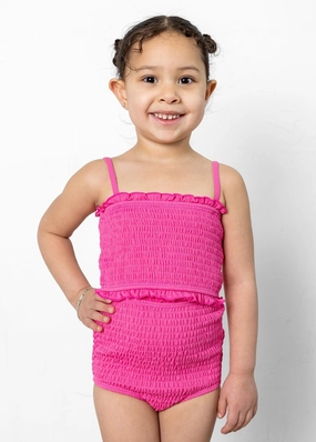 Ribbed Azalea Pink | Mini Smocked Bottoms