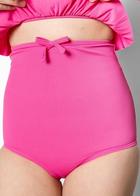 Ribbed Azalea Pink | Youth Bow Bottoms