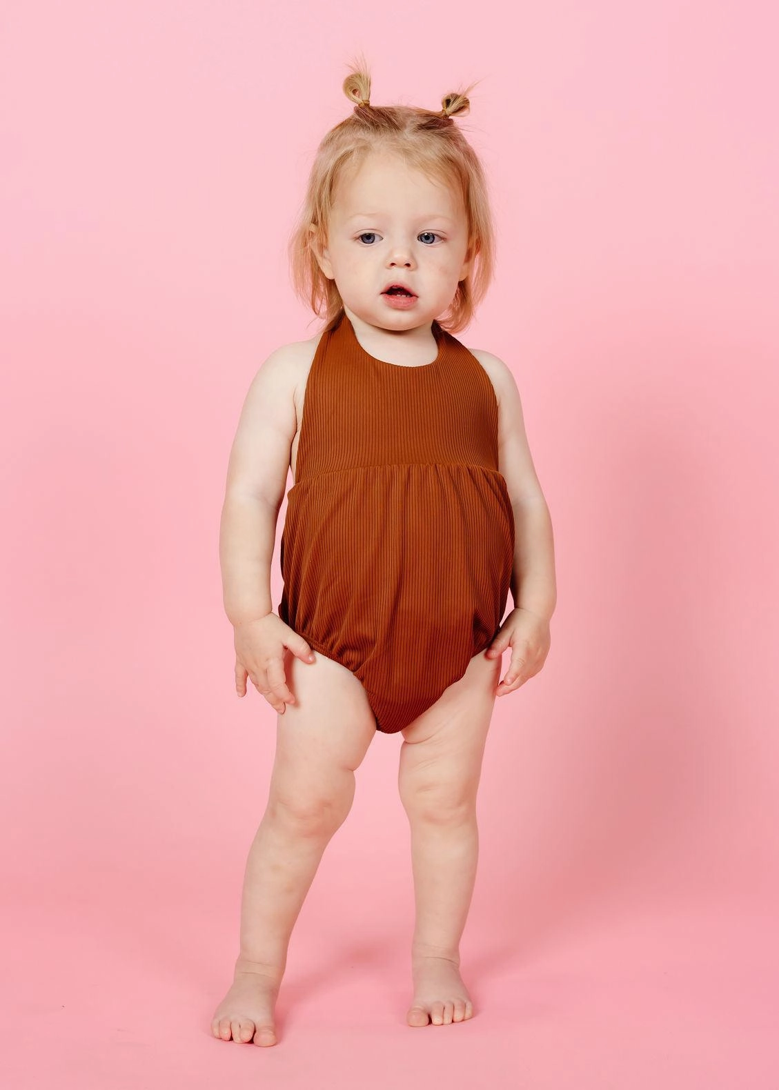 Ribbed Caramel | Baby Romper One-Piece
