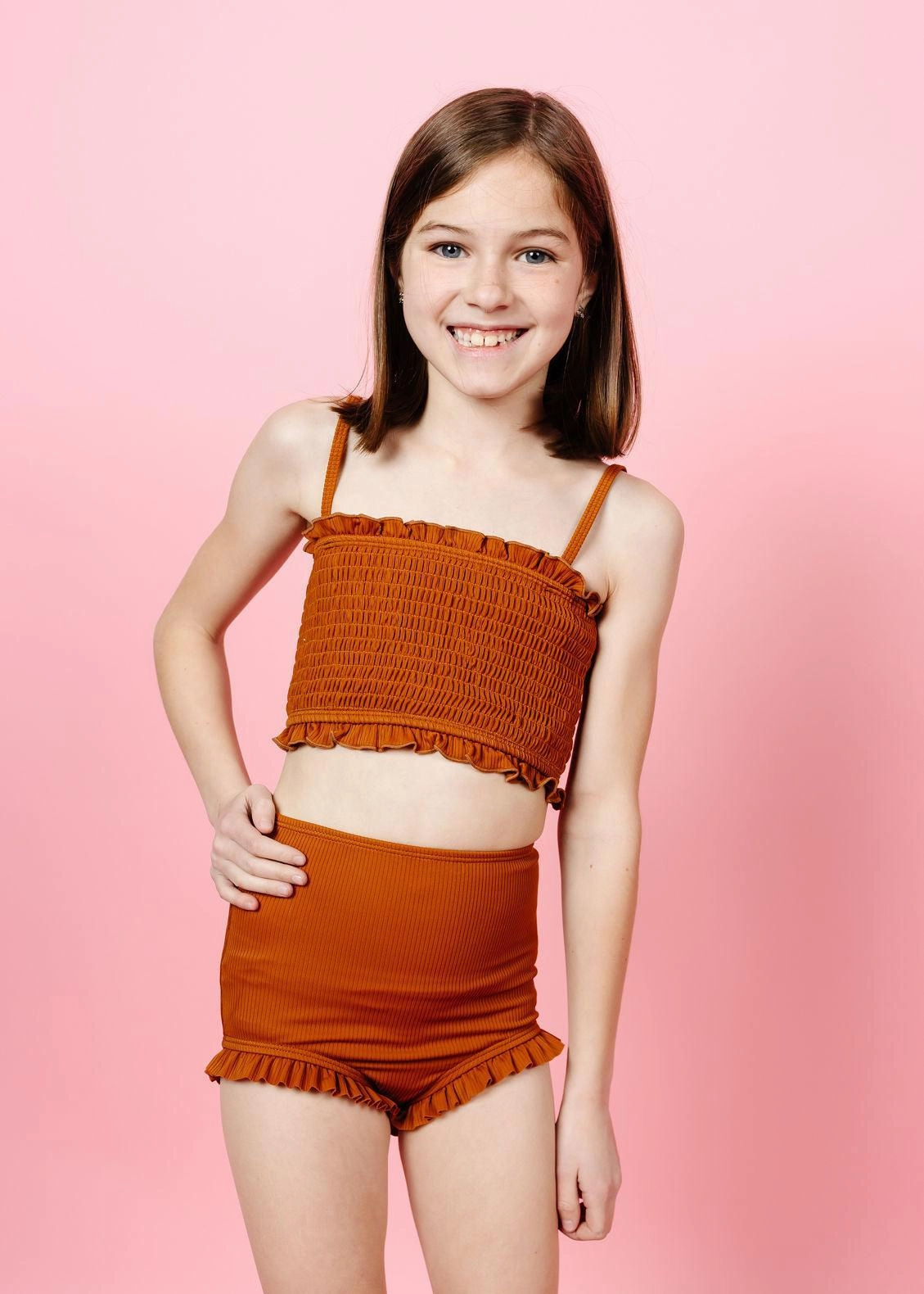 Ribbed Caramel | Mini Bandeau Top