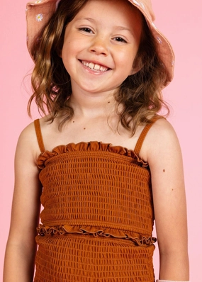 Ribbed Caramel | Mini Bandeau Top
