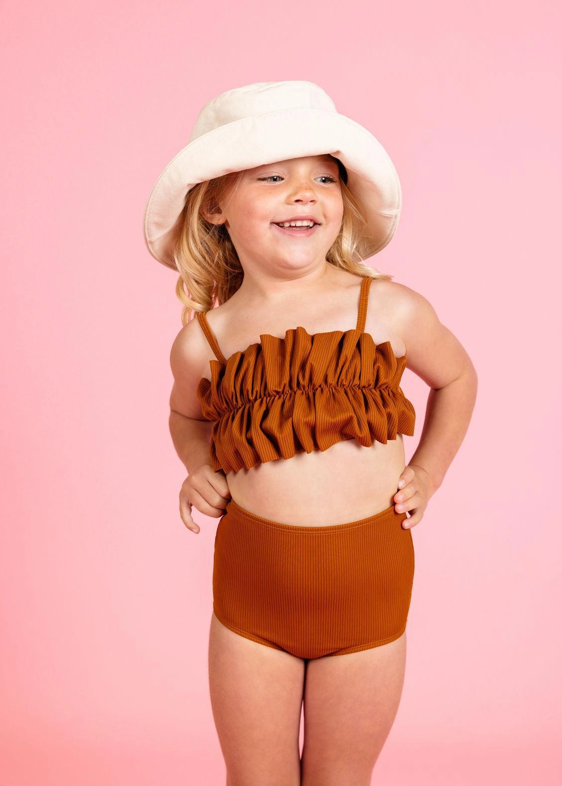 Ribbed Caramel | Mini High-Waisted Bottoms
