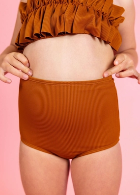 Ribbed Caramel | Mini High-Waisted Bottoms