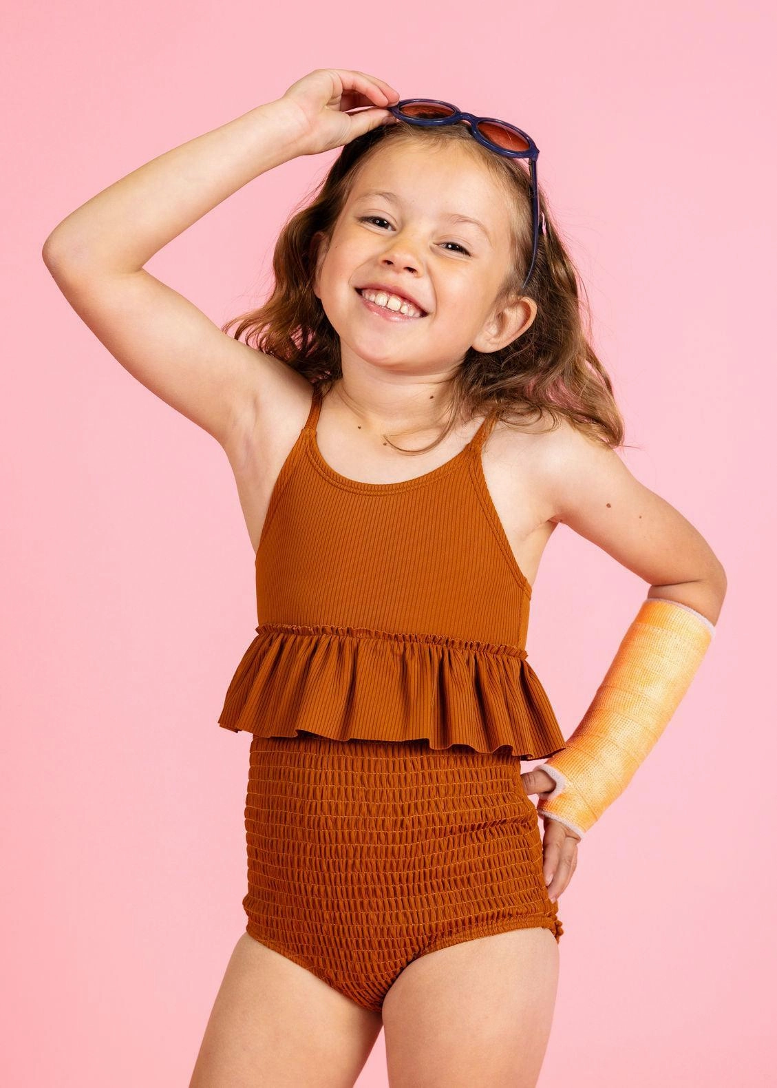 Ribbed Caramel | Mini Peplum Top