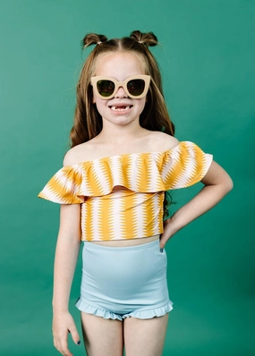 Ribbed Dusty Light Blue | Mini All Ruffled Up Bottoms