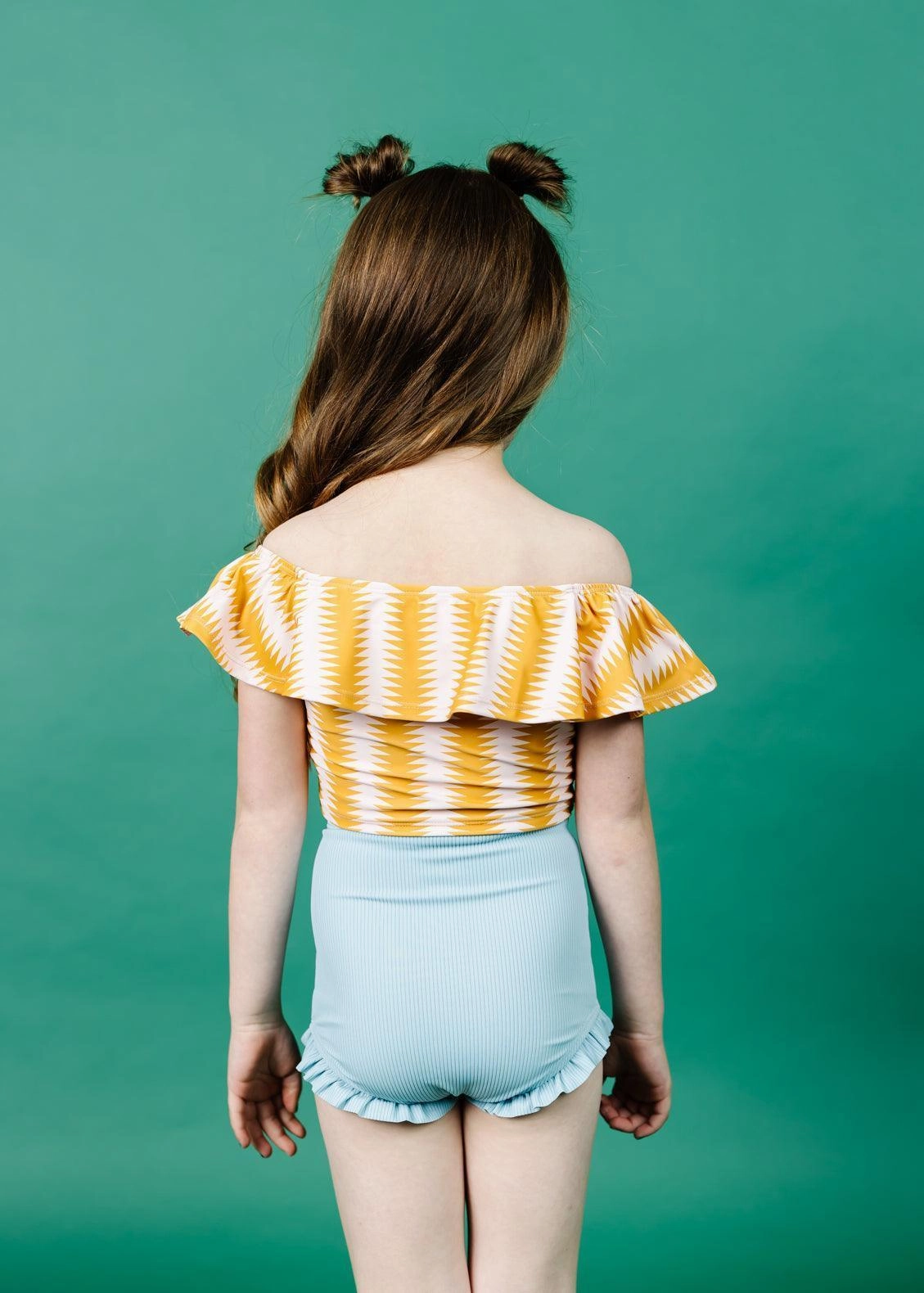 Ribbed Dusty Light Blue | Mini All Ruffled Up Bottoms