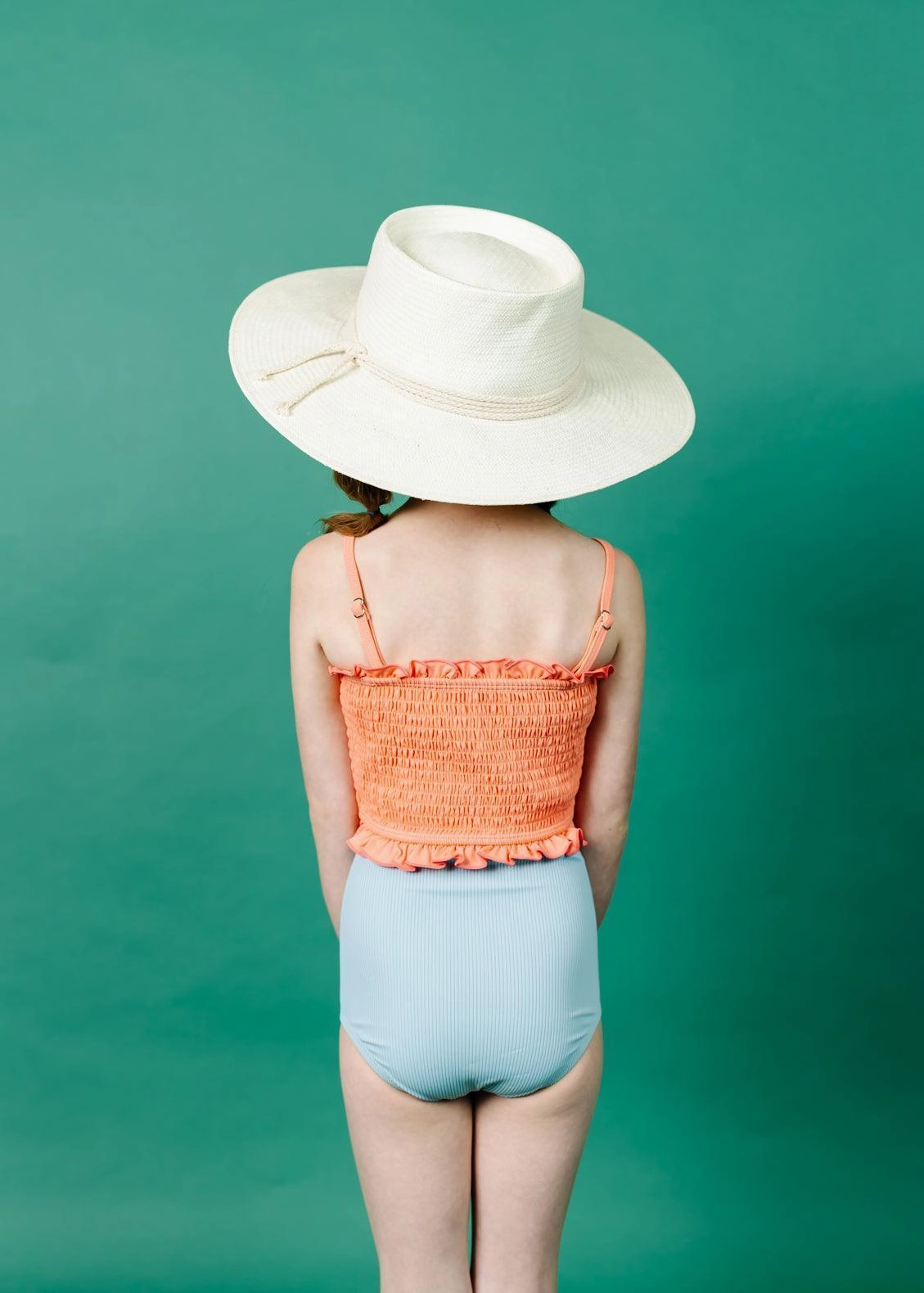 Ribbed Dusty Light Blue | Mini Down in Front Ruffle Bottoms