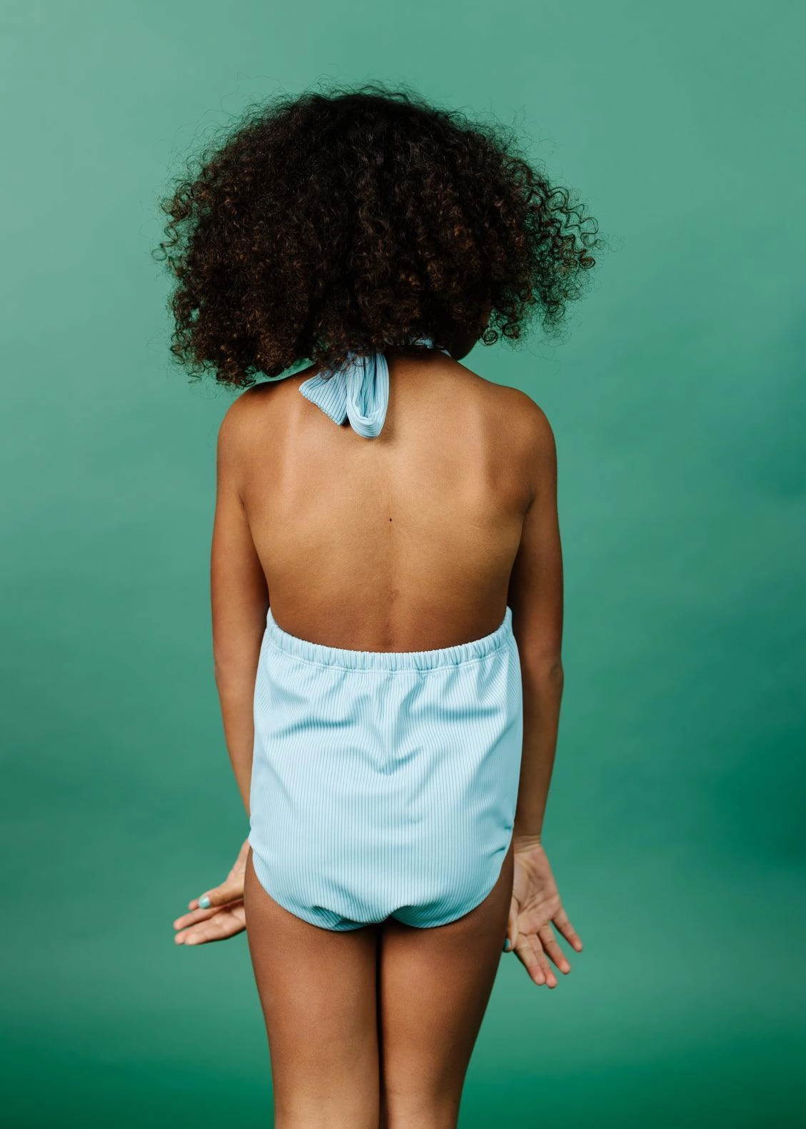 Ribbed Dusty Light Blue | Mini Romper One-Piece