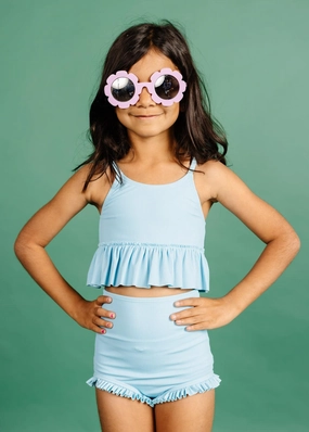 Ribbed Fresh Blue | Mini All Ruffled Up Bottoms