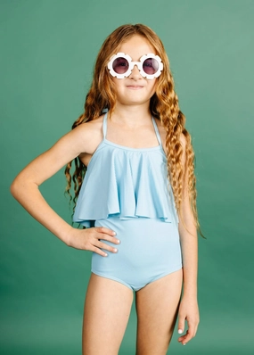 Ribbed Fresh Blue | Mini High-Waisted Bottoms