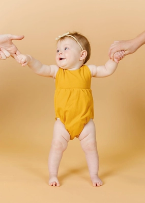 Ribbed Golden | Baby Romper One-Piece