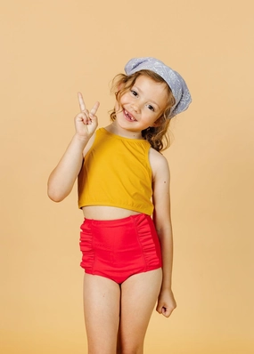 Ribbed Golden | Mini Racer Back Top