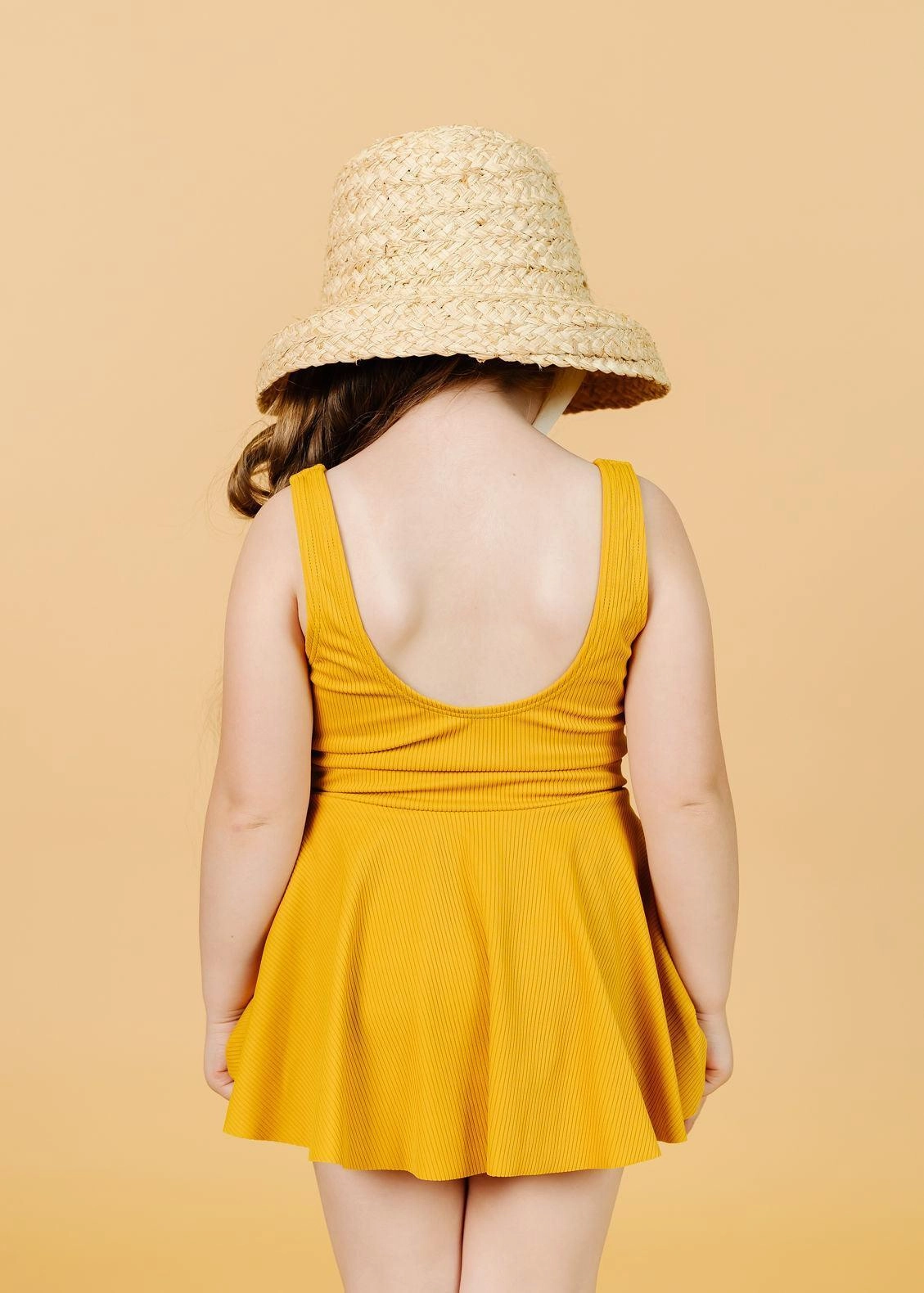 Ribbed Golden | Mini Skirted One-Piece