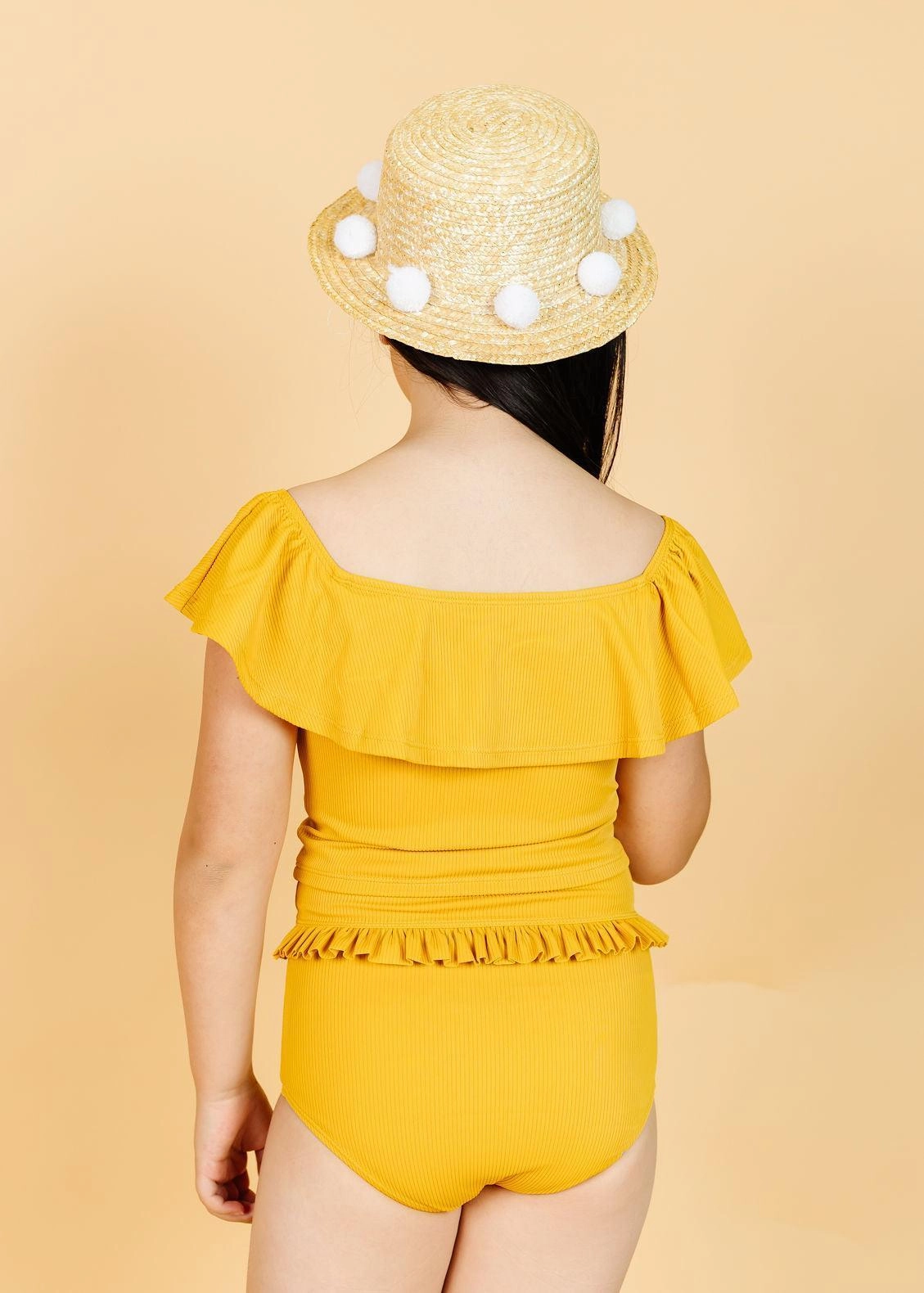 Ribbed Golden | Youth Mid-Ruffle Bottoms