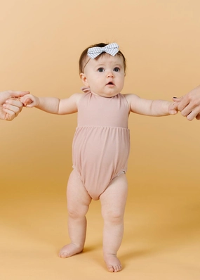 Ribbed Light Mauve | Baby Romper One-Piece