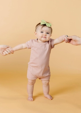 Ribbed Light Mauve | Baby Shorties Rashguard (Unisex)