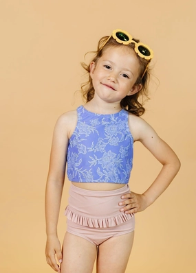 Ribbed Light Mauve | Mini Mid-Ruffle Bottoms