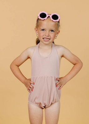 Ribbed Light Mauve | Mini Romper One-Piece