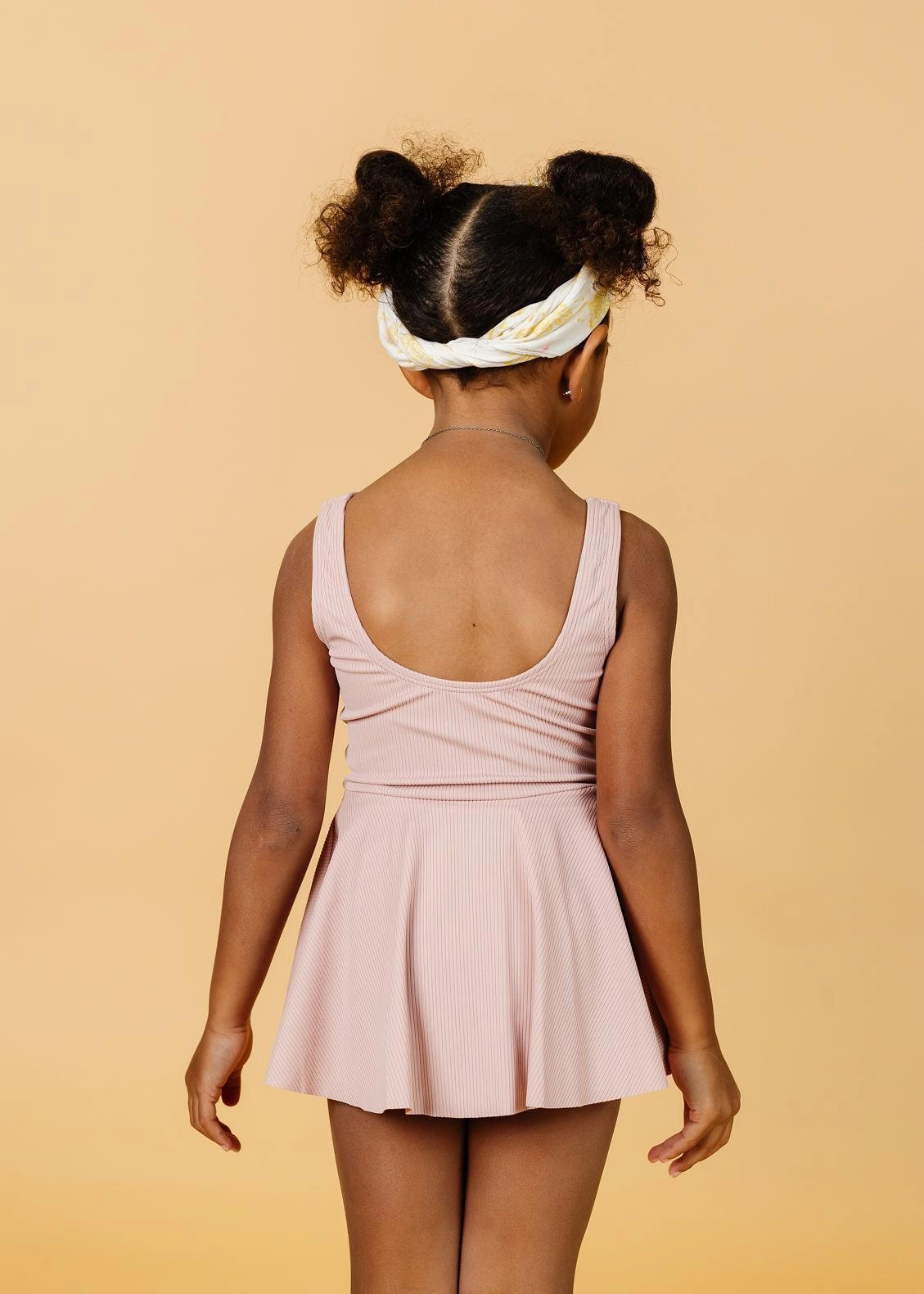Ribbed Light Mauve | Mini Skirted One-Piece
