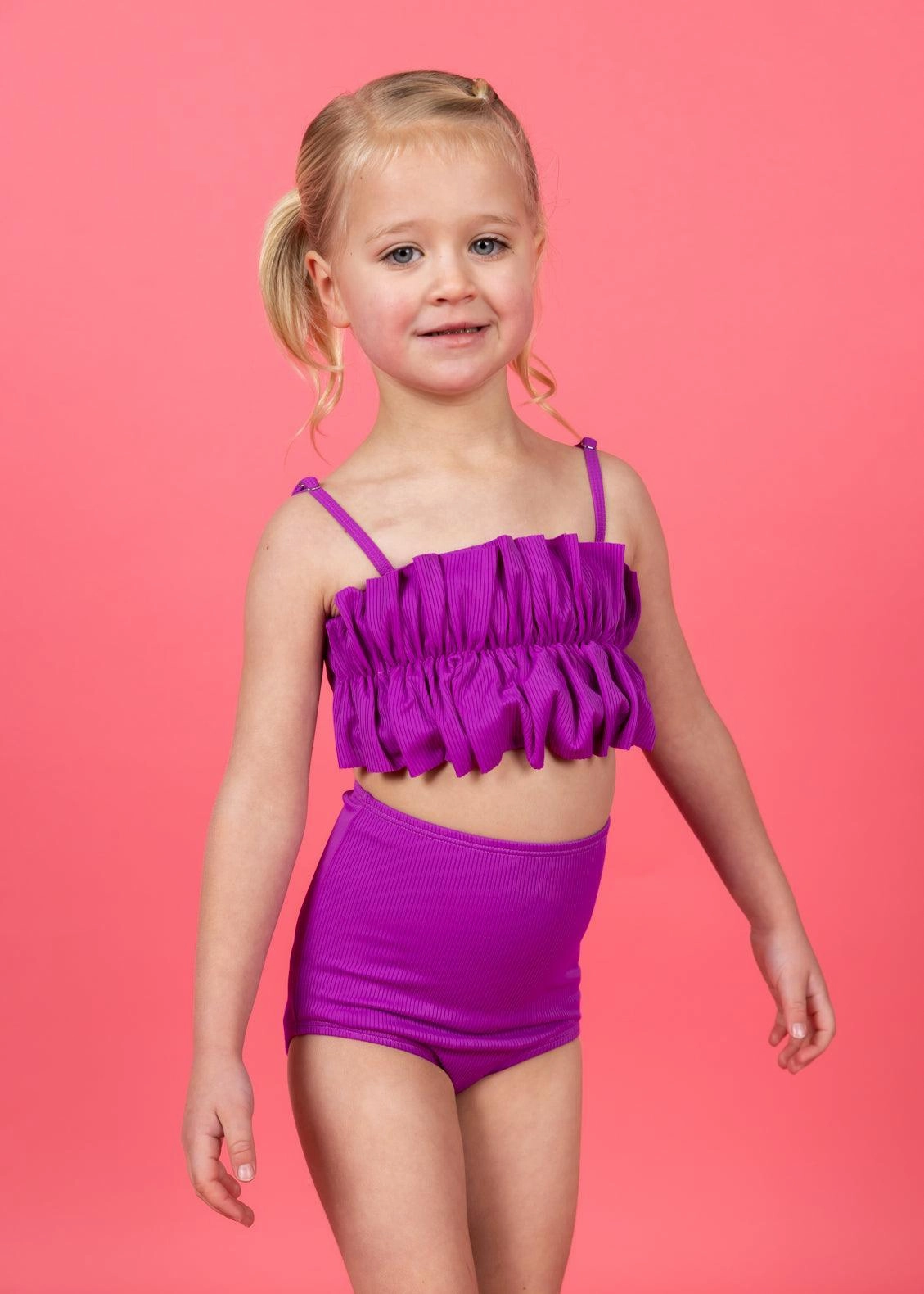 Ribbed Purple | Mini High-Waisted Bottoms