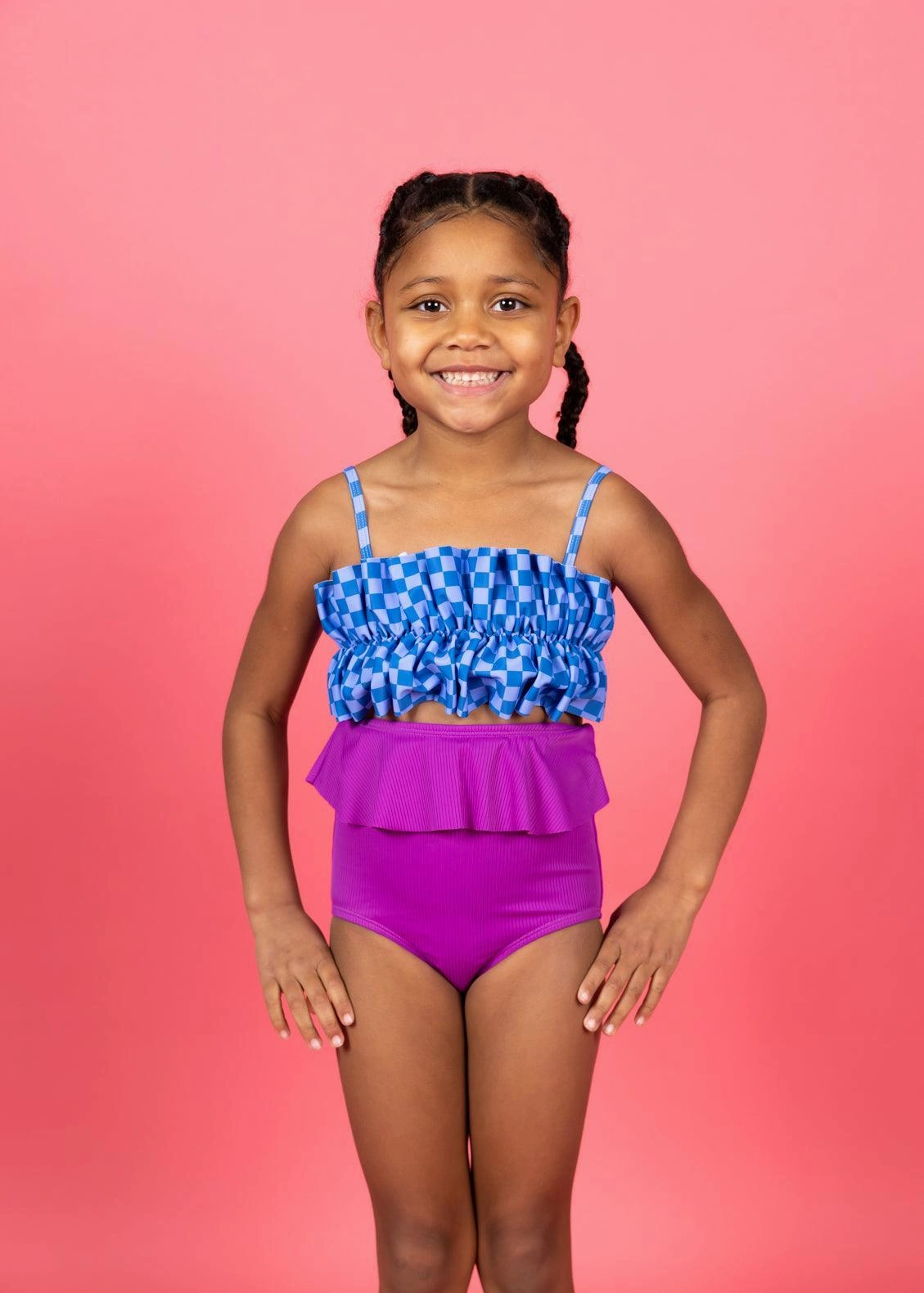 Ribbed Purple | Mini Peplum Bottoms