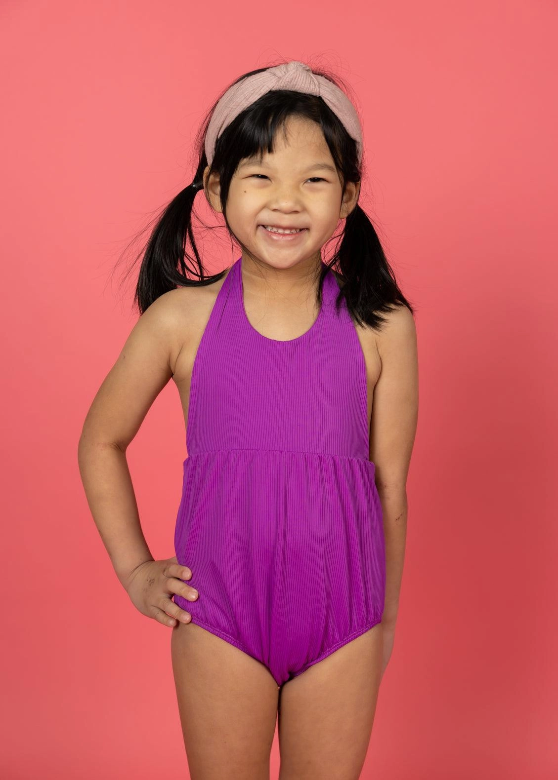 Ribbed Purple | Mini Romper One-Piece