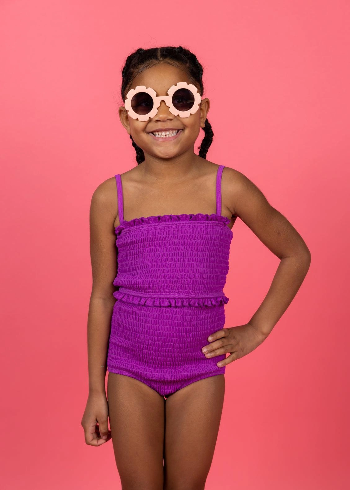 Ribbed Purple | Mini Smocked Bottoms