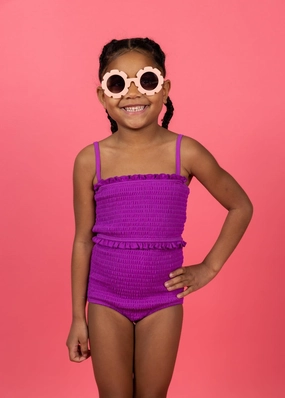 Ribbed Purple | Mini Smocked Bottoms