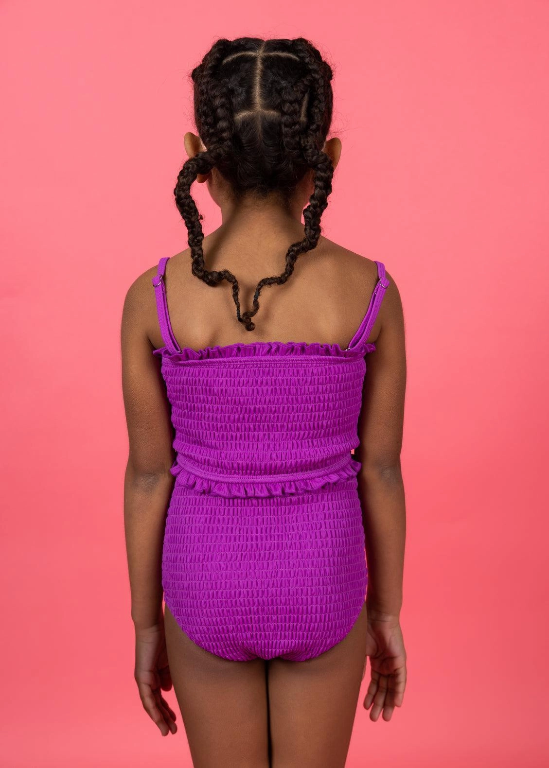 Ribbed Purple | Mini Smocked Bottoms