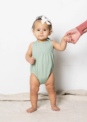 Ribbed Sage | Baby Romper One-Piece