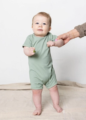 Ribbed Sage | Baby Shorties Rashguard (Unisex)