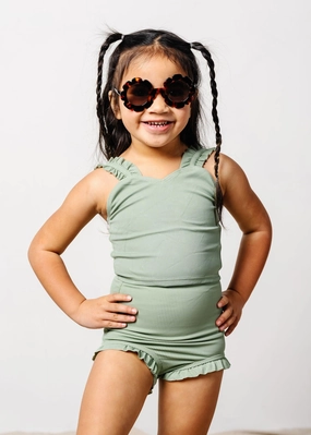 Ribbed Sage | Mini All Ruffled Up Bottoms