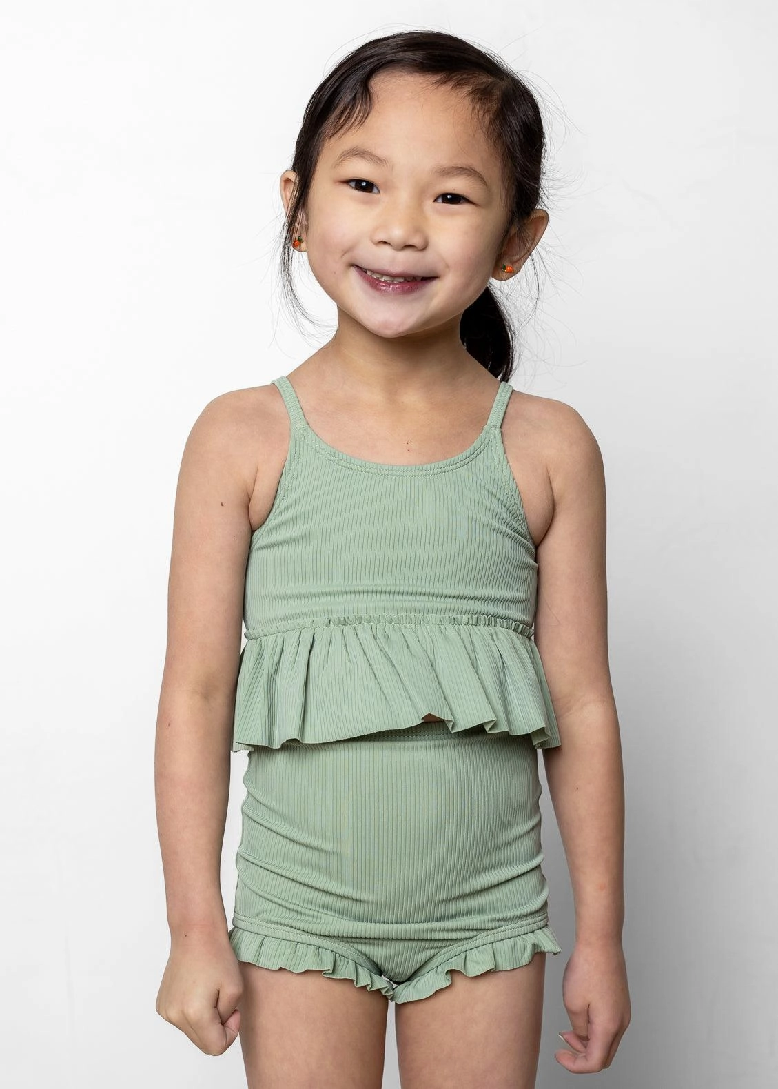 Ribbed Sage | Mini All Ruffled Up Bottoms