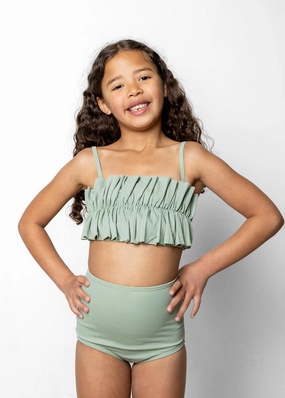 Ribbed Sage | Mini High-Waisted Bottoms