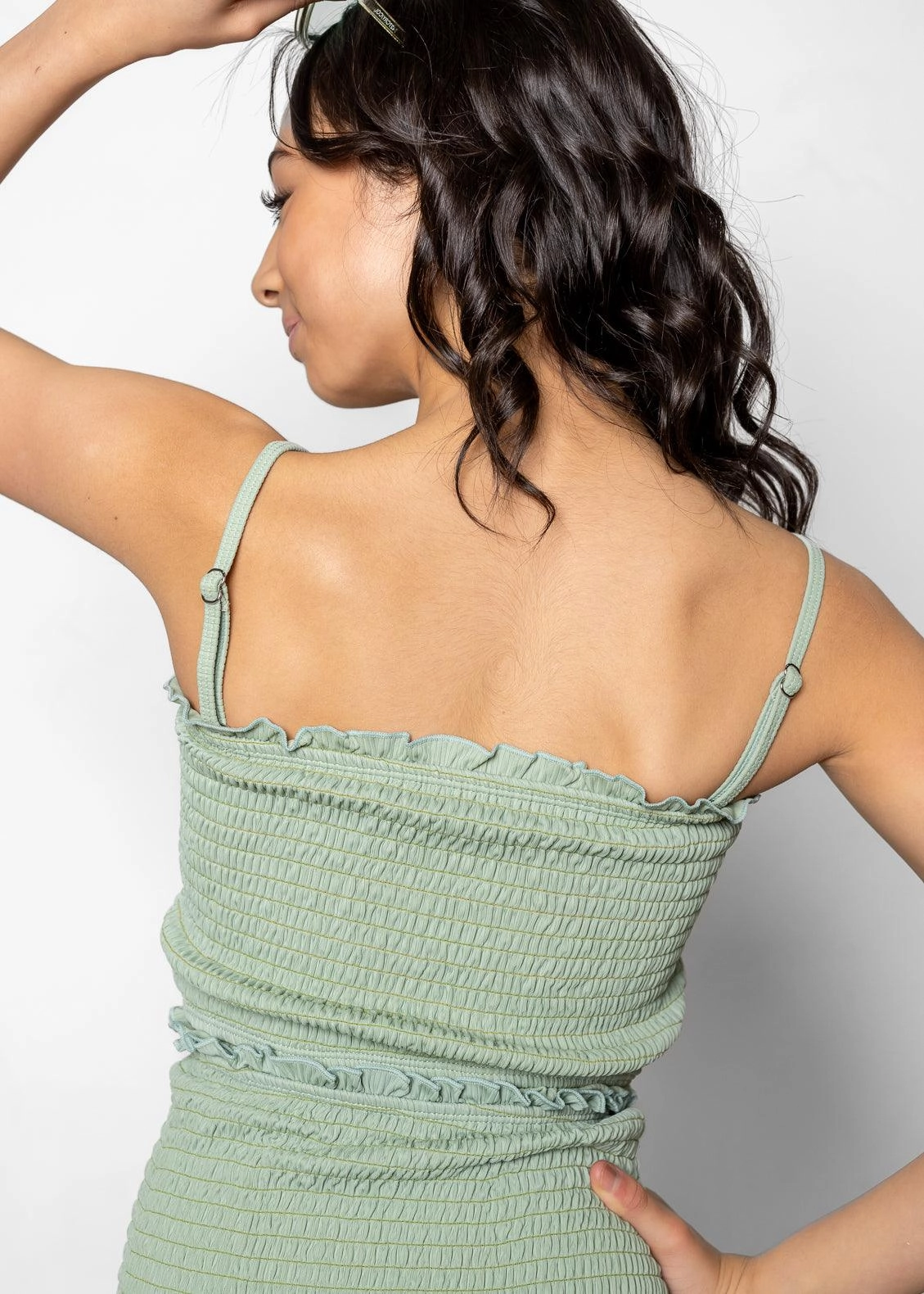 Ribbed Sage | Youth Bandeau Top