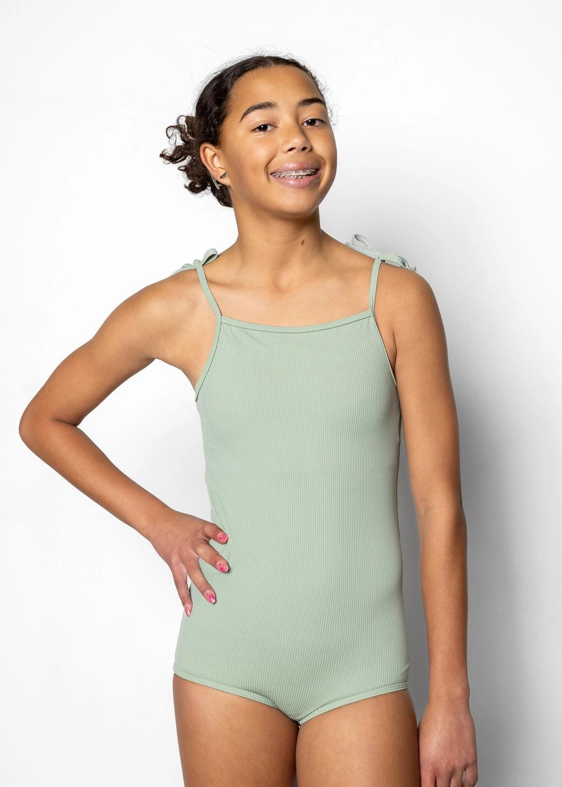 Ribbed Sage | Youth Simply One-Piece