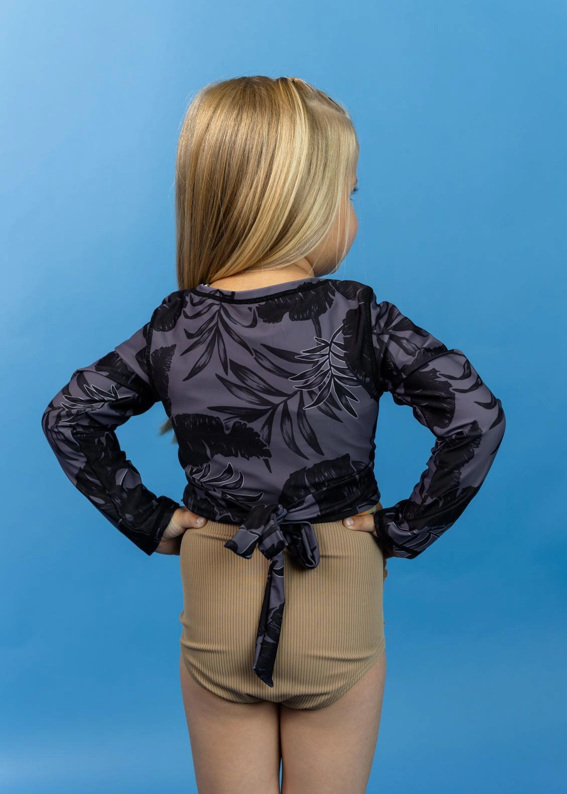 Ribbed Sand Brown | Mini Down in Front Ruffle Bottoms