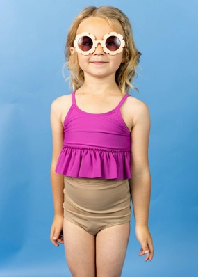 Ribbed Sand Brown | Mini High-Waisted Bottoms