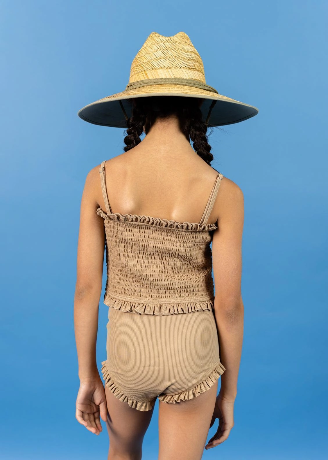 Ribbed Sand Brown | Youth All Ruffled Up Bottoms