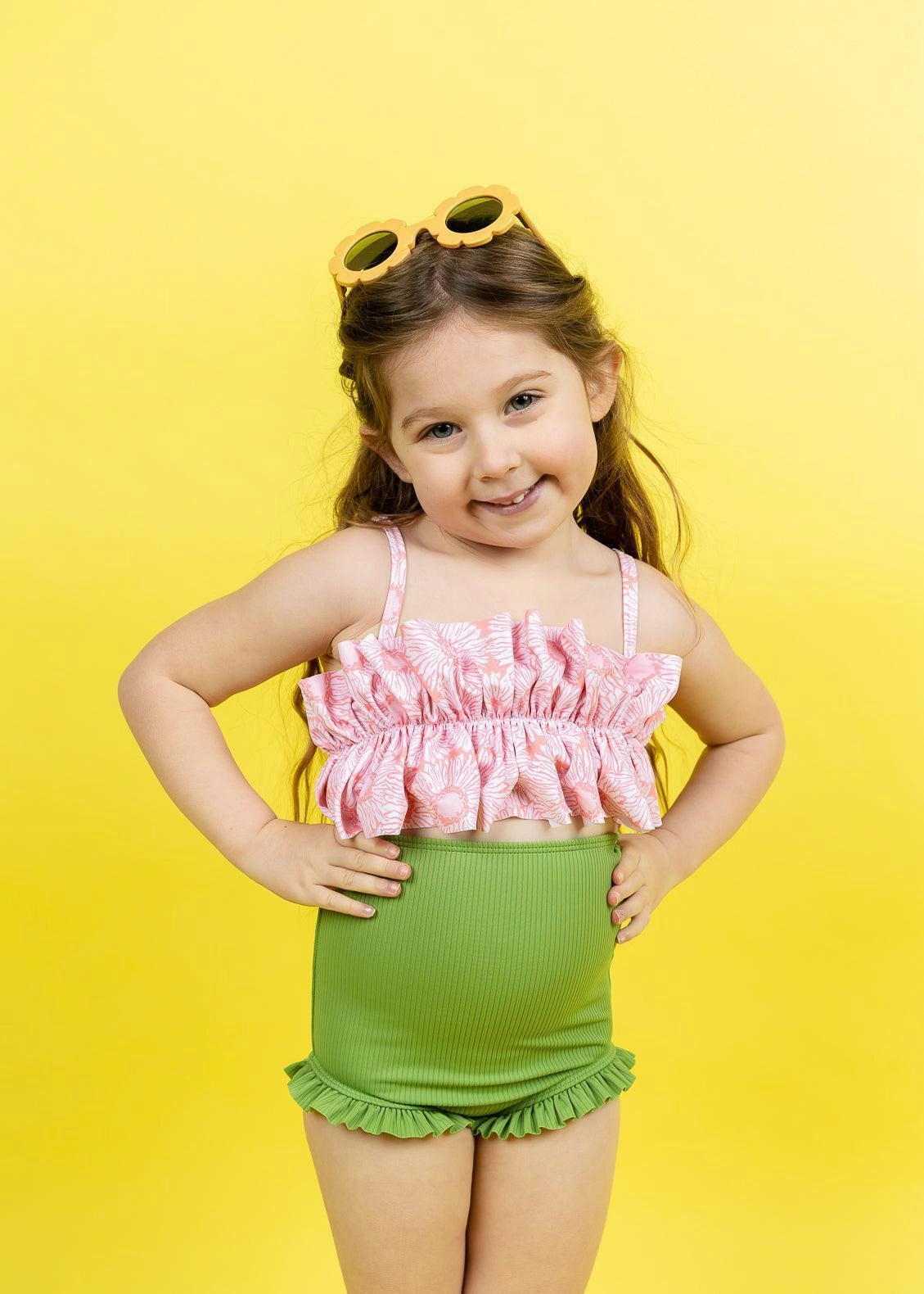 Ribbed Spring Green | Mini All Ruffled Up Bottoms