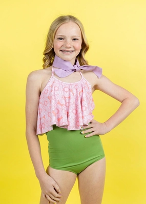 Ribbed Spring Green | Youth High-Waisted Bottoms